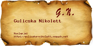 Gulicska Nikolett névjegykártya